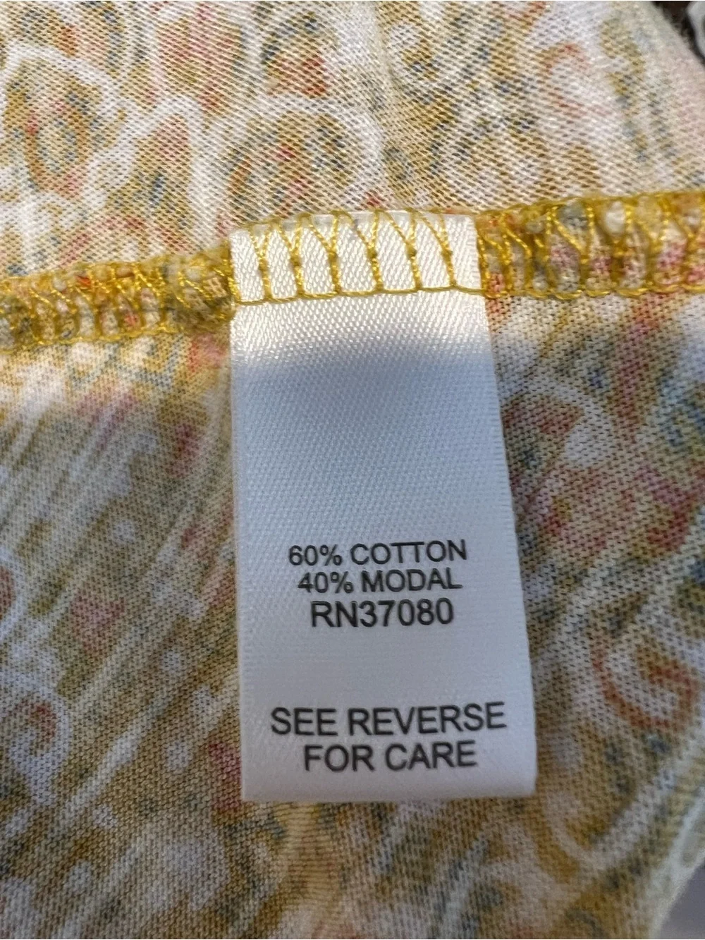 Cato Mustard Floral Tie-Shoulder Smocked Tank